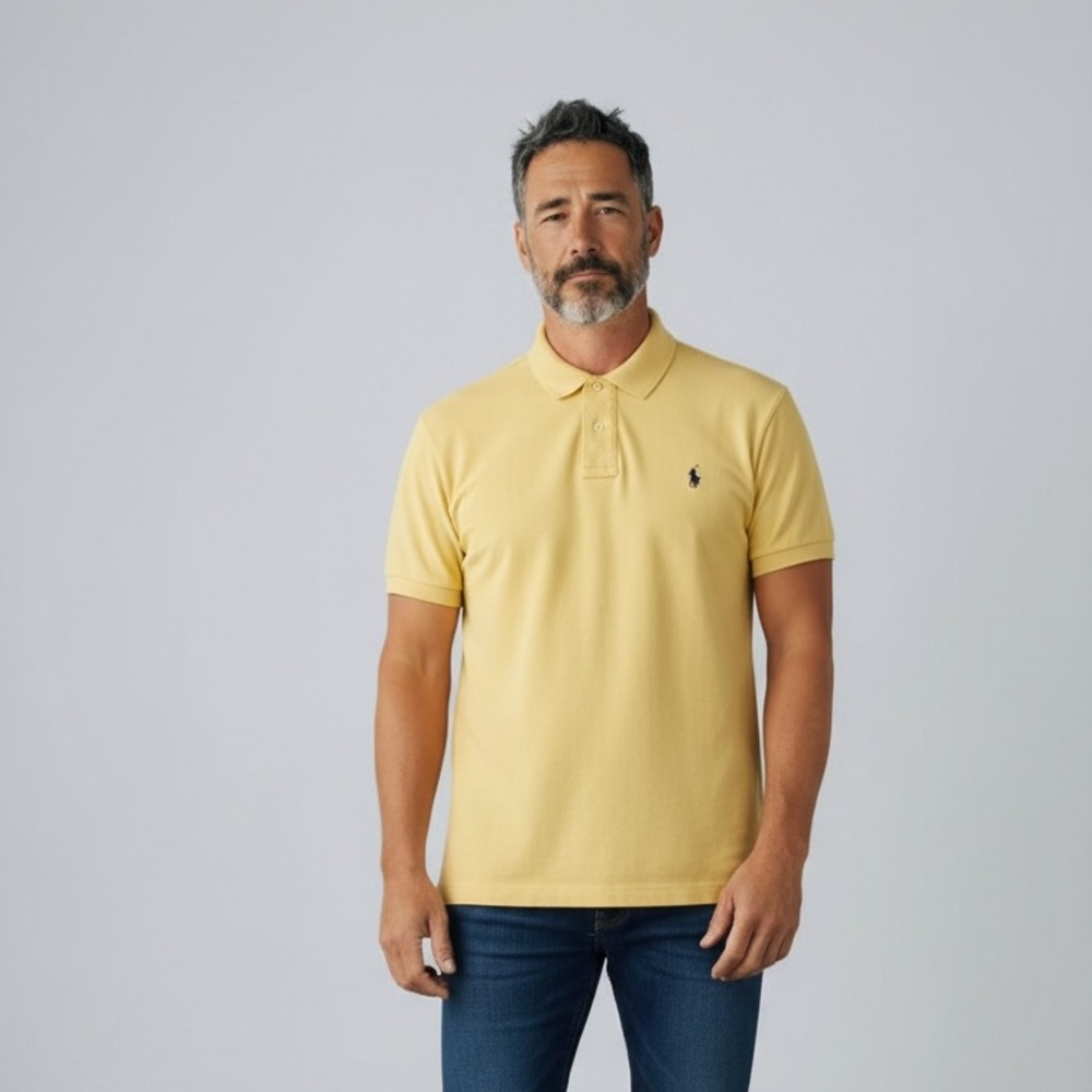 Polo by Ralph Lauren Men's light yellow XXL 100% cotton- blue label- Polo